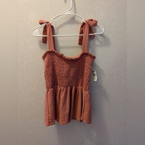 Green Envelope Smocked Peplum Tank